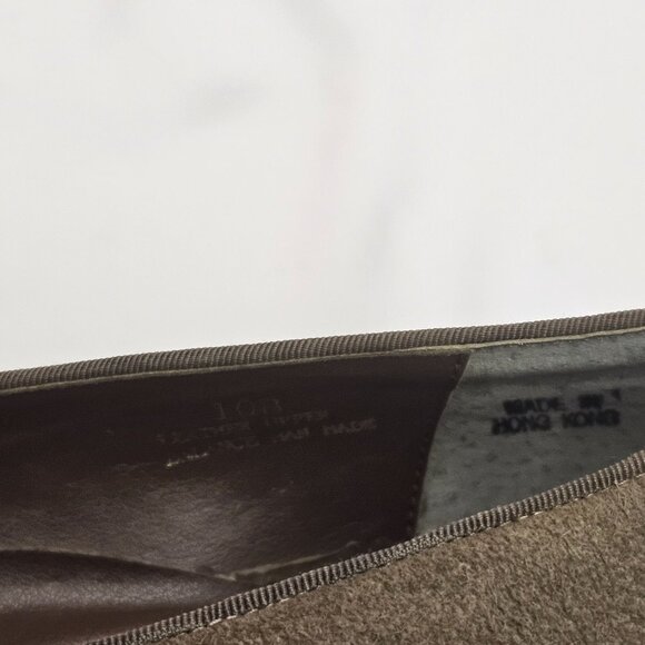 Vintage 1990s Pierre Michel Womens Brown Suede & Patent Leather Heels Size 10B - Picture 11 of 12